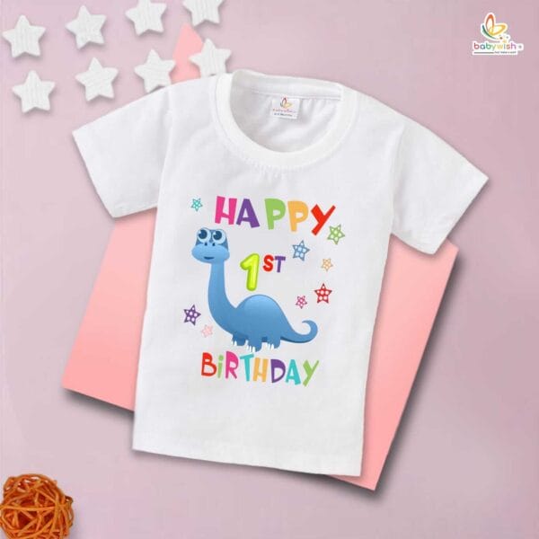 One Year Birthday Unisex T-Shirt Half Sleeve Round Neck Topwear tee for kids - Image 2