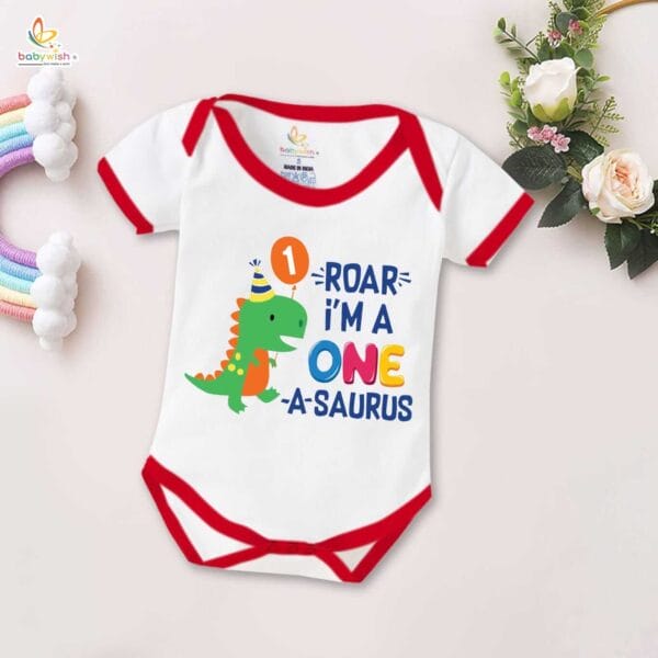 One month unisex baby romper half sleeve round neck onesie - Image 5