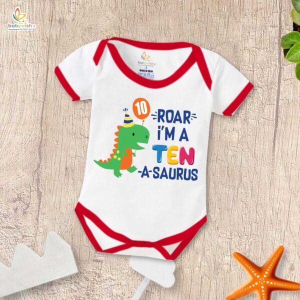 Ten month unisex baby romper half sleeve round neck onesie - Image 5