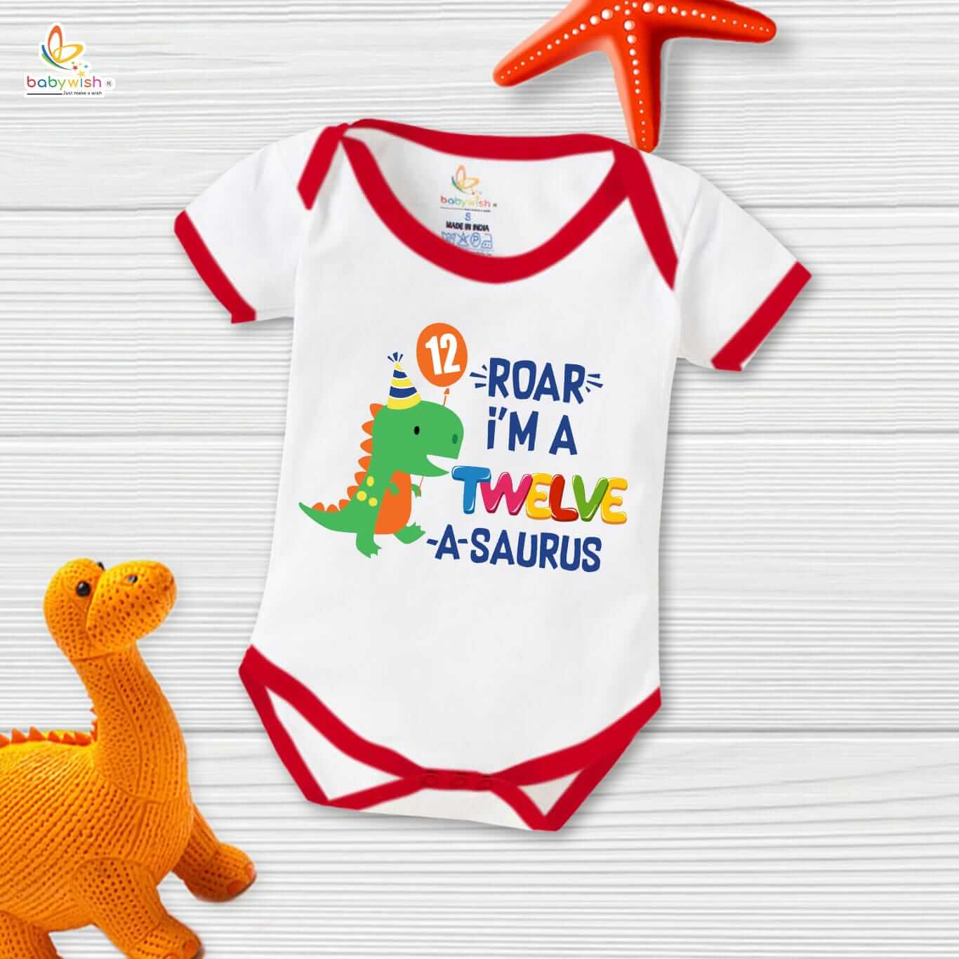Twelve month unisex baby romper half sleeve round neck onesie