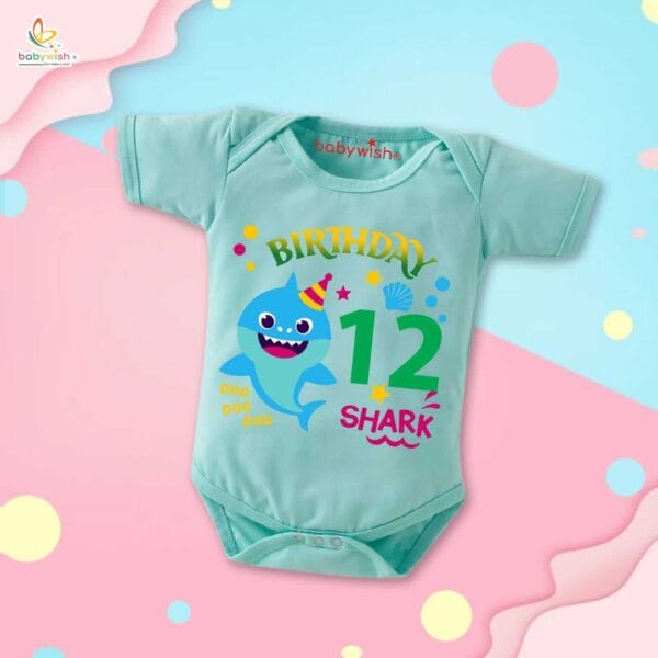 Twelve month unisex baby romper half sleeve round neck onesie - Image 2