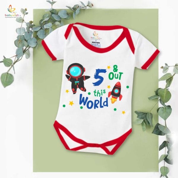 Five month unisex baby romper half sleeve round neck onesie - Image 5