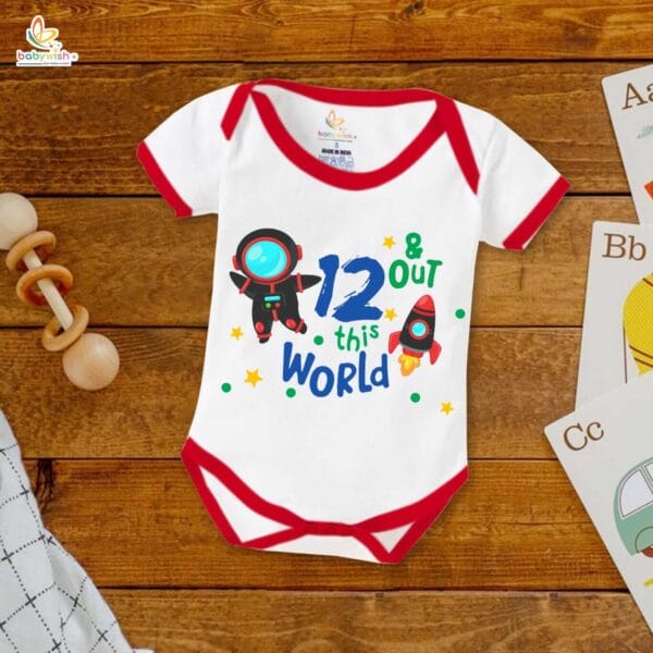 Twelve month unisex baby romper half sleeve round neck onesie - Image 5