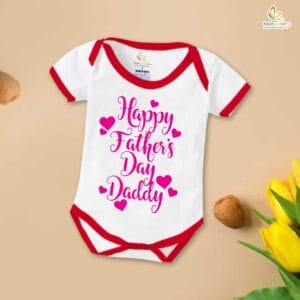 Fathers Day Special Baby Outfit Half Sleeve Unisex Multicolor Romper Onesies for Newborn baby