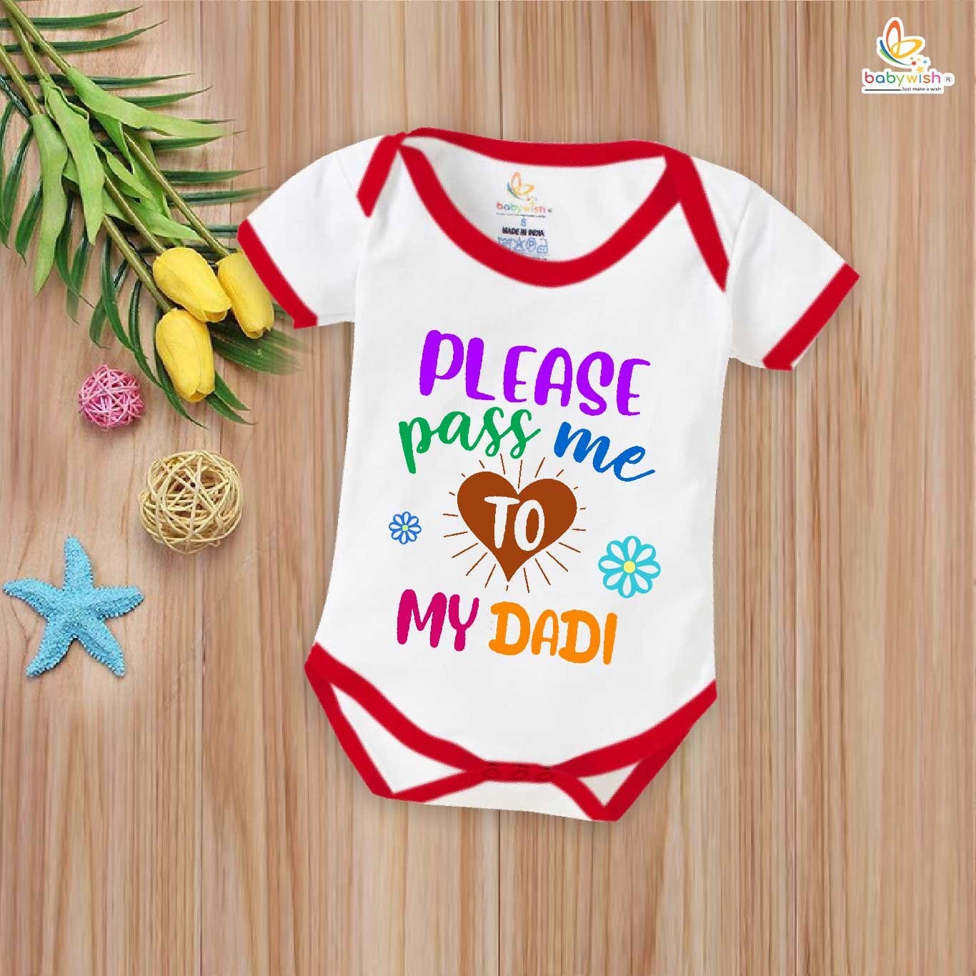 Babywish Dadu & Dadi Romper Clothes My Dadu & Dadi Bodysuits Please Pass me to my dadi