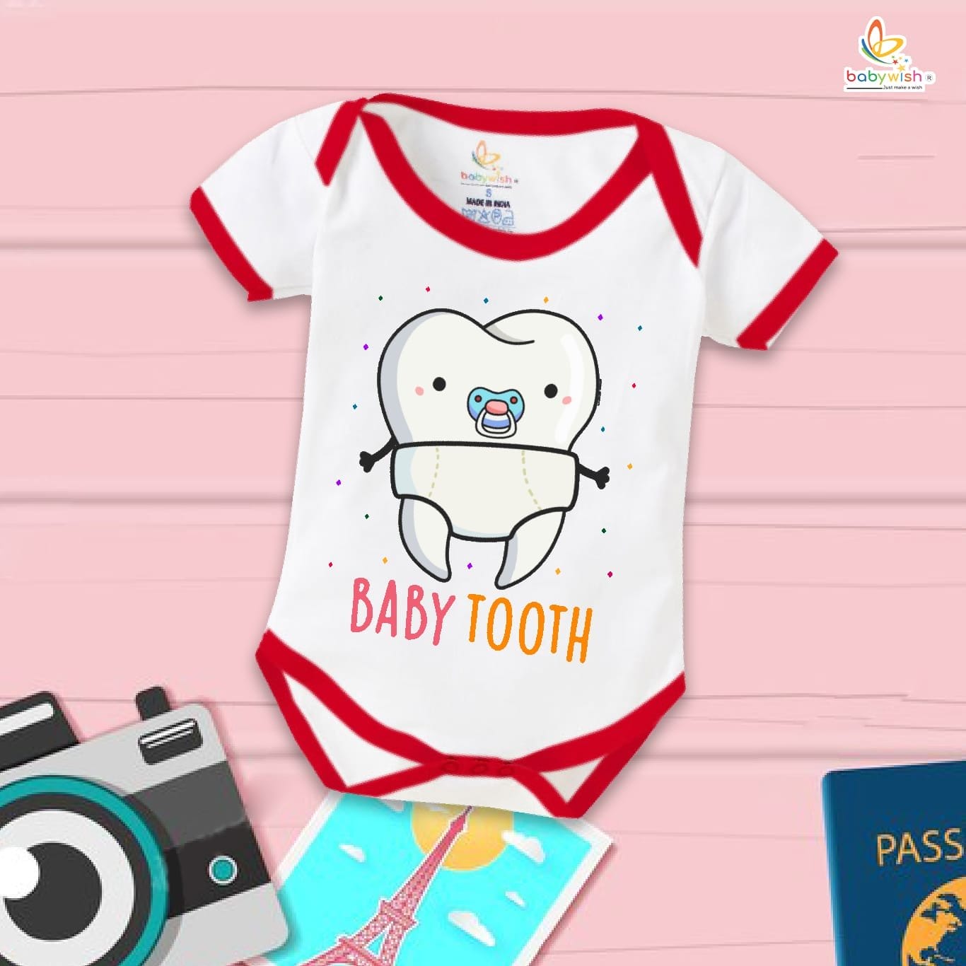 Babywish First Tooth Romper Clothes My First Tooth Bodysuits Baby Tooth