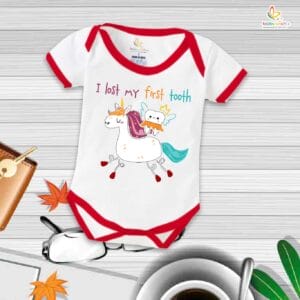 I Lost My First Tooth Baby Romper – My First Tooth Bodysuit for Newborn & Infant | Cute First Tooth Milestone Outfit – Babywish