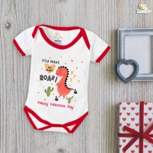 My First Valentine’s Day Romper | "You Make My Heart Roar!" Baby Bodysuit – Babywish