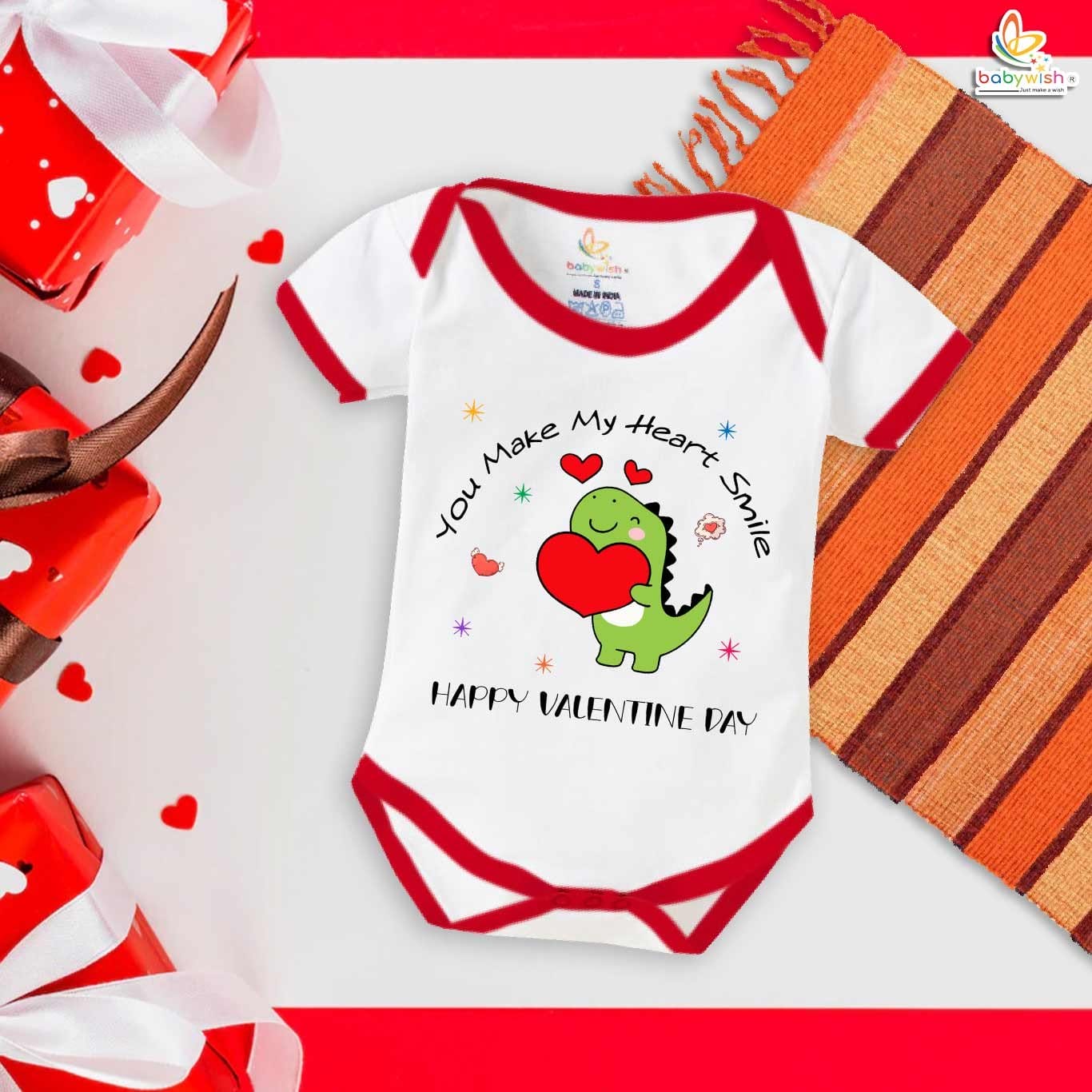 Babywish Valentine Day Romper Clothes My First Valentine Day Bodysuits You Make My Heart Smile