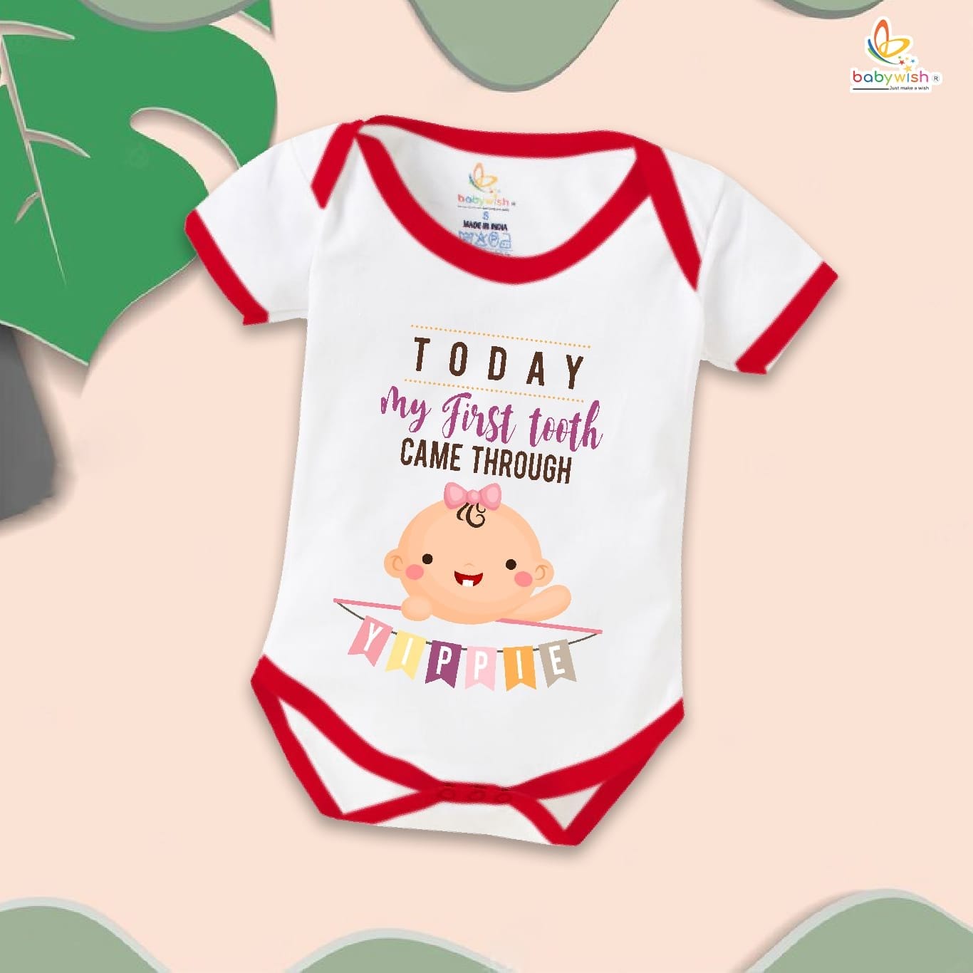 Babywish First Tooth Romper Clothes My First Tooth Bodysuits Today My First tooth came throught Baby girl