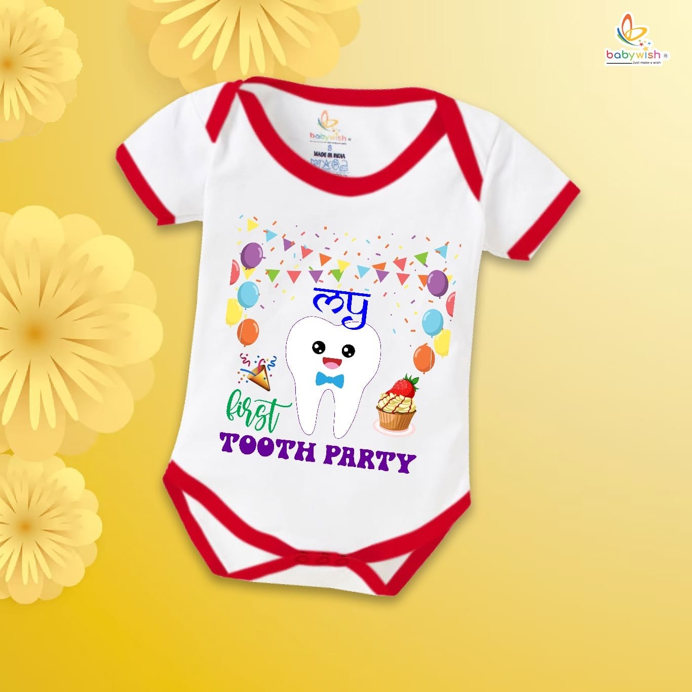 Babywish First Tooth Romper Clothes My First Tooth Bodysuits My First tooth party