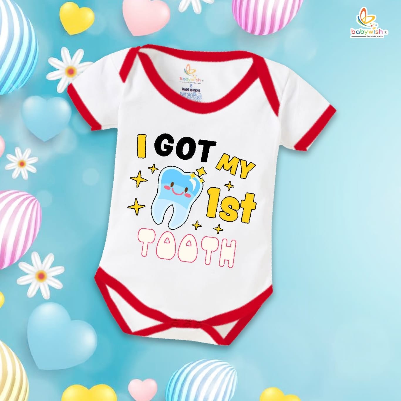 Babywish First Tooth Romper Clothes My First Tooth Bodysuits I got my first tooth shine