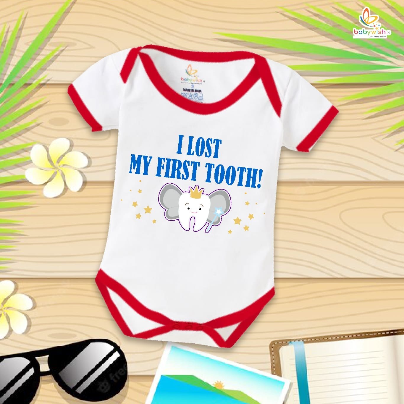 Babywish First Tooth Romper Clothes My First Tooth Bodysuits I Lost My first tooth! Blue