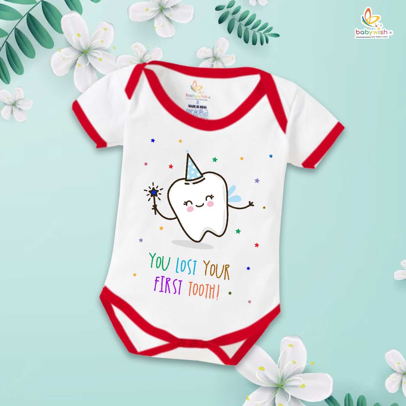 You Lost Your First Tooth Romper – “My First Tooth” Baby Milestone Bodysuit | Soft Cotton Romper for Boys & Girls – Babywish
