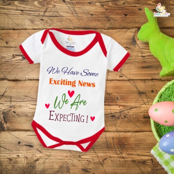 Pregnancy Announcement Baby Romper – We Have Some Exciting News We’re Expecting Bodysuit – Cute Baby Reveal Outfit for Newborn Girl or Boy – Babywish - Image 5
