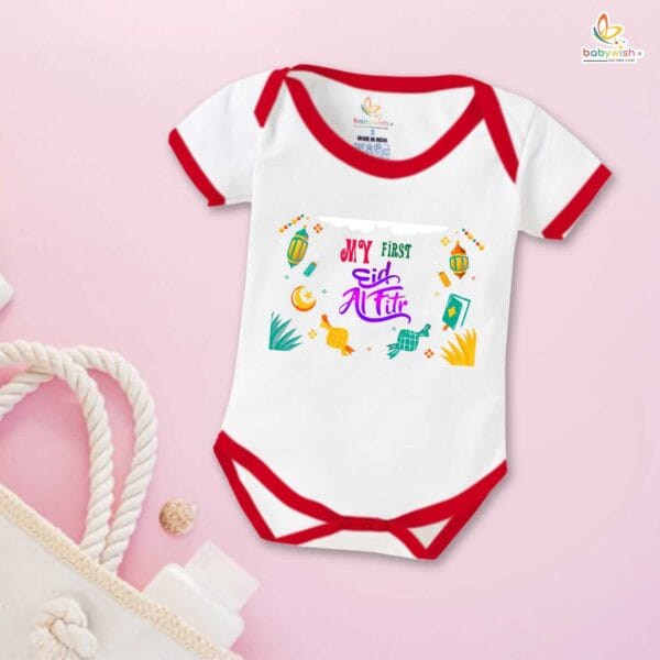 Newborn baby Eid Romper Clothes Baby Ramadan festival Bodysuits Outfit Envelop Neck short Sleeve Unisex ramzan Onesies - Image 5