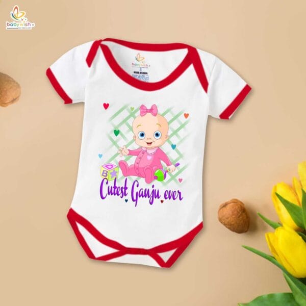 Newborn mundan ceremony clothes Bodysuit romper for Unisex Onesies Infant Half Sleeve | Cutest Ganju Ever |