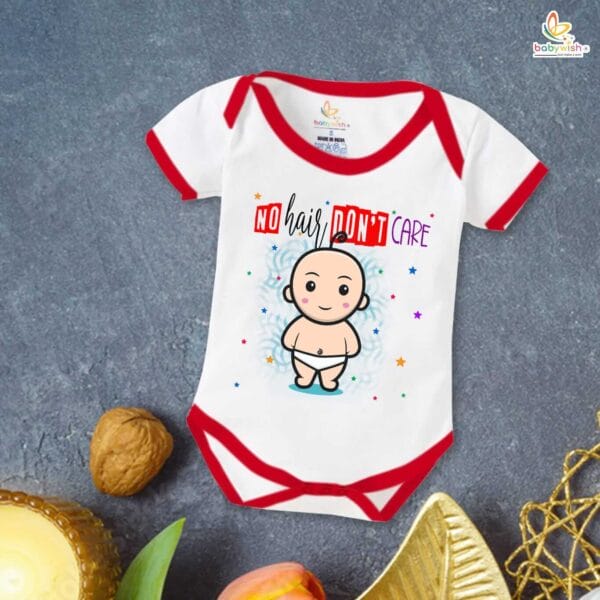 Newborn mundan ceremony clothes Bodysuit romper for Unisex Onesies Infant Half Sleeve |No Hair Don't care | - Image 5