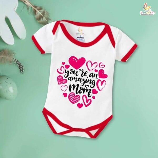 Mothers Day Special Baby Outfit Half Sleeve Unisex Romper Onesies for Newborn baby