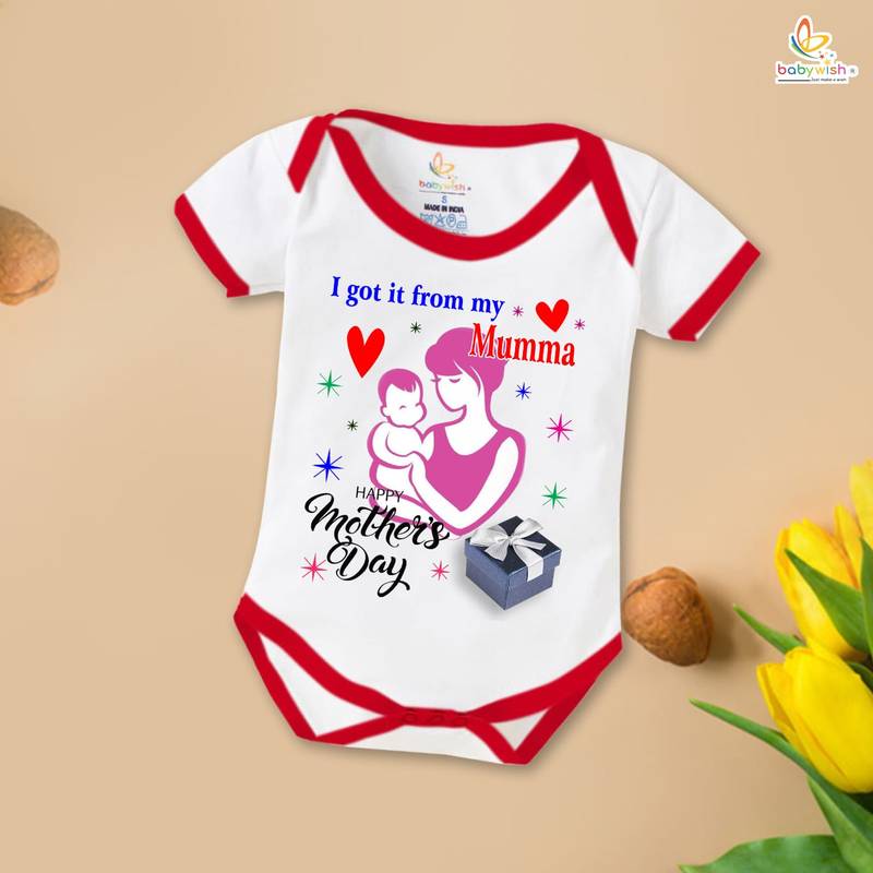 Mothers Day Special Baby Outfit Half Sleeve Unisex Romper Onesies for Newborn baby