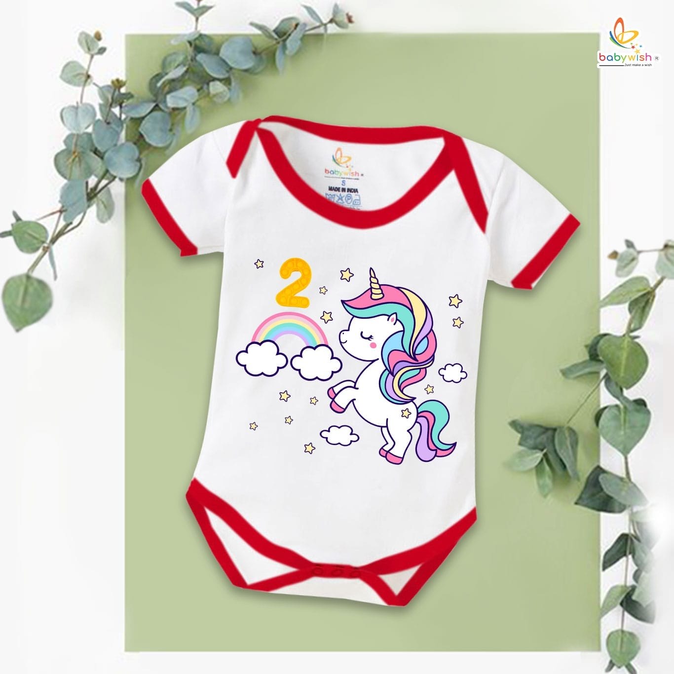 Two month unisex baby romper half sleeve round neck onesie