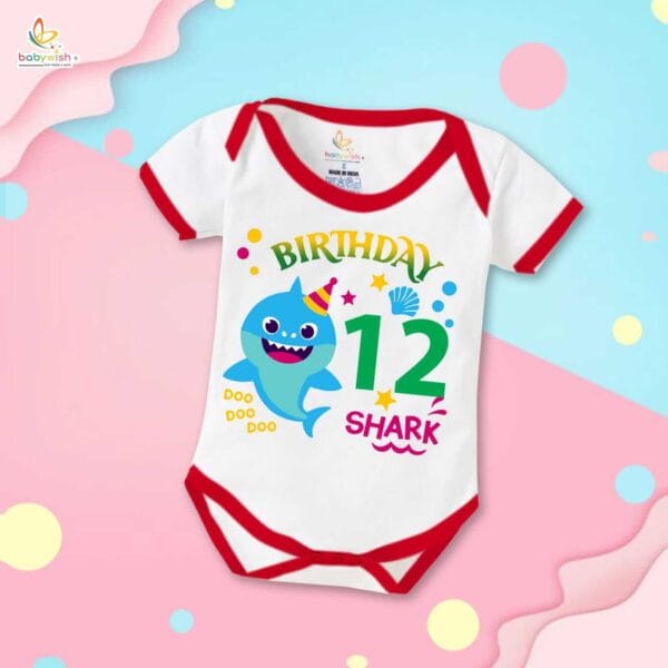 Twelve month unisex baby romper half sleeve round neck onesie - Image 5