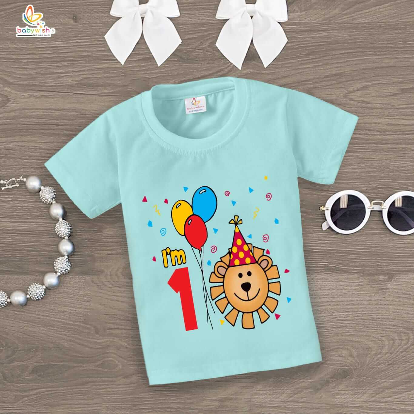 One Year Birthday Unisex T-Shirt for Baby Boy & Girl | 1st Birthday Outfit for Kids | Half Sleeve Cotton Round Neck Topwear Tee | Toddler Birthday Party Dress