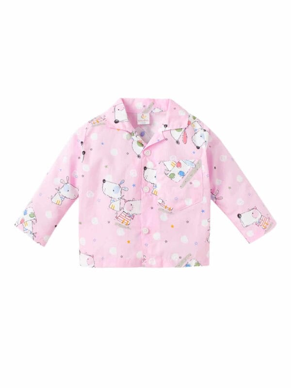 Kids Sleepsuit for Baby Boy’s and Girl’s Topwear and Pajamas Set Long Sleeve Sleepwear Baby Clothing Sets - Pink Star Print - Image 2