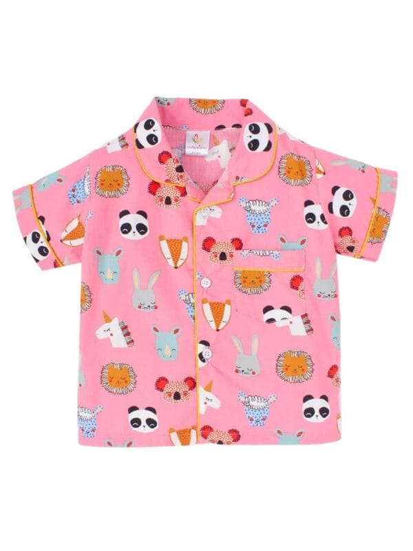 Kids Sleepsuit for Baby Boy’s and Girl’s Topwear and Pajamas Set Long Sleeve Sleepwear Baby Clothing Sets - Pink Panda Printed - Image 2