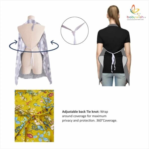 Nursing covers for Mother Breathable feeding cover for Breastfeeding 360° Coverage Protection Cover - Yellow Water Lily - Image 4