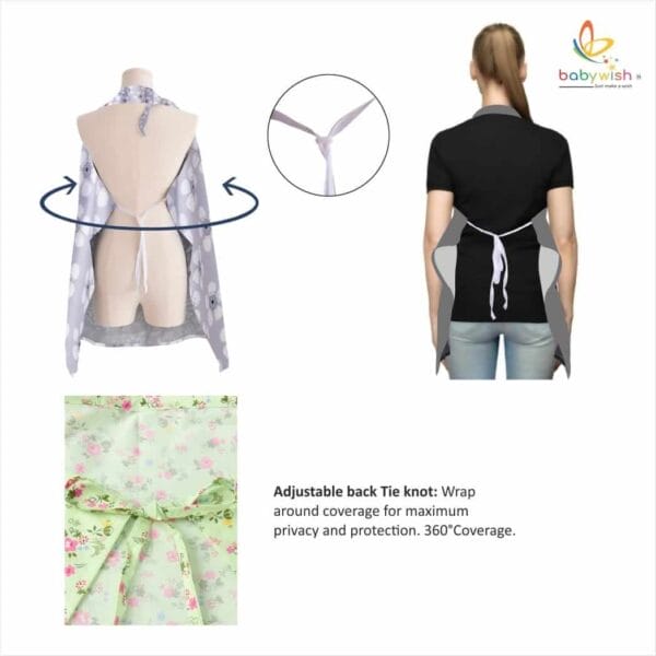 Nursing covers for Mother Breathable feeding cover for Breastfeeding 360° Coverage Protection Cover - Pista Flower Paradise - Image 6