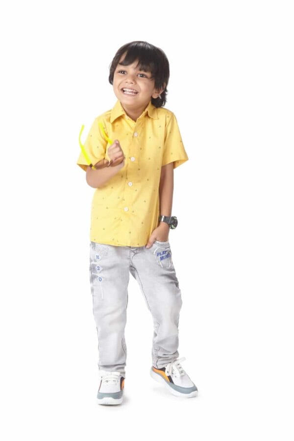 Kids Full Sleeve Shirt for Boy’s and Girl’s Triangle Printed Theme Toddler Shirt Summer and Winter Top wear Kids Clothes - Image 2