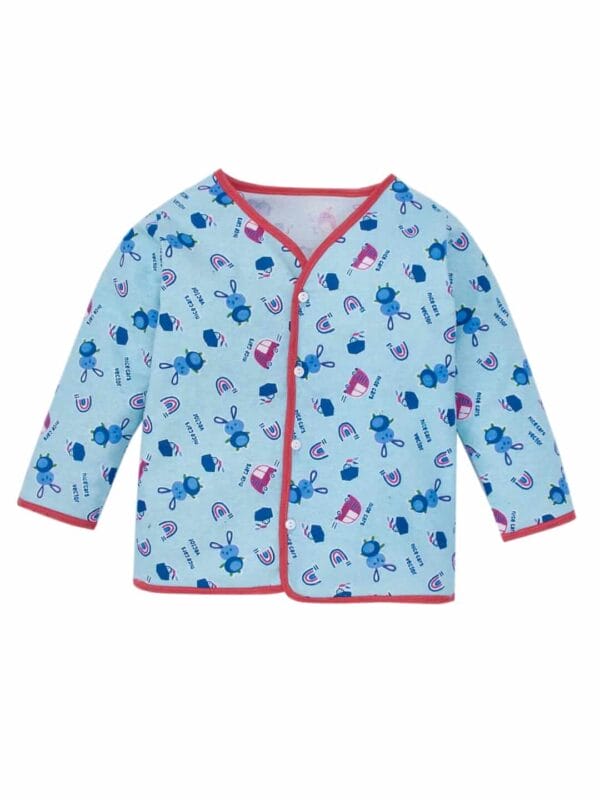 kids top bottom baby Jhabla Set Full Sleeve Pure Flannel kids tshirt Jhabla pajama set - Blue Nice Car Vector Print - Image 2