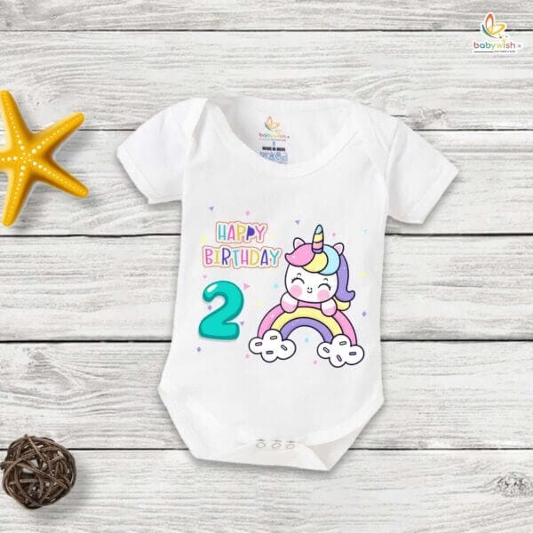 Two month unisex baby romper half sleeve round neck onesie - Image 2