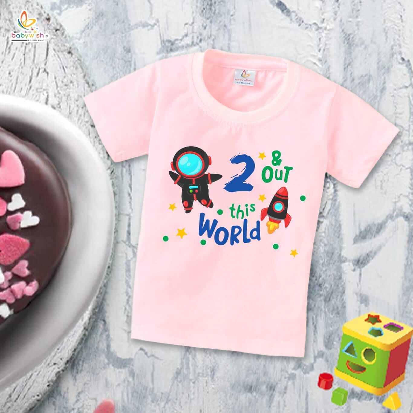 Two Year Birthday Unisex T-Shirt Half Sleeve Round Neck Topwear tee for kids
