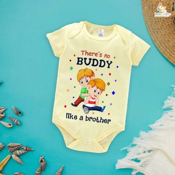 Rakshabandhan romper in white for baby brother and sister matching dress, perfect Rakhi gift for 0-3 months babies | Adorable Raksha Bandhan outfit for siblings – Babywish - Image 3