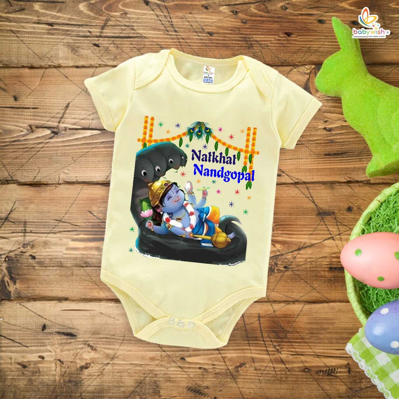 Dahi Handi Romper for Kids, Brother Sister Matching Dress, Cute Half Sleeve Onesie for Boys and Girls, Festive Dahi Handi Celebration Outfit Babywish - Image 3