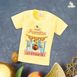 Babywish Dahi Handi T-Shirt for Boys and Girls Krishna Janmashtami T-Shirts HAPPY KRISHNA JANMASHTAMI