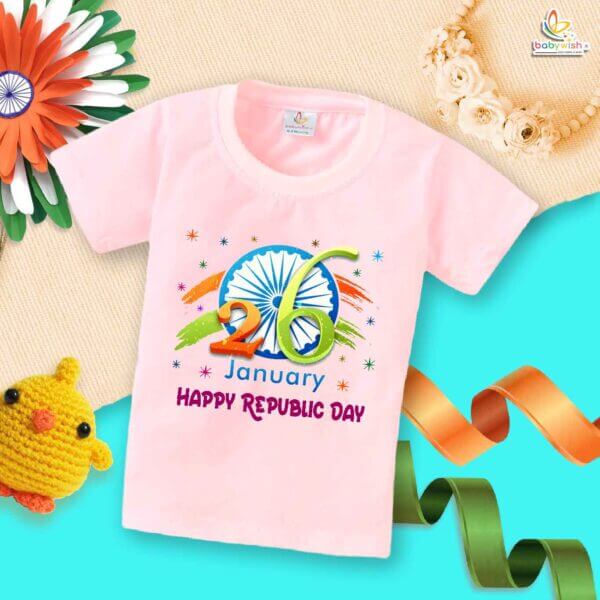 Babywish Republic Day T-shirt My First Republic Day T-shirt 26 January Happy Republic Day Ashok Chakra - Image 3