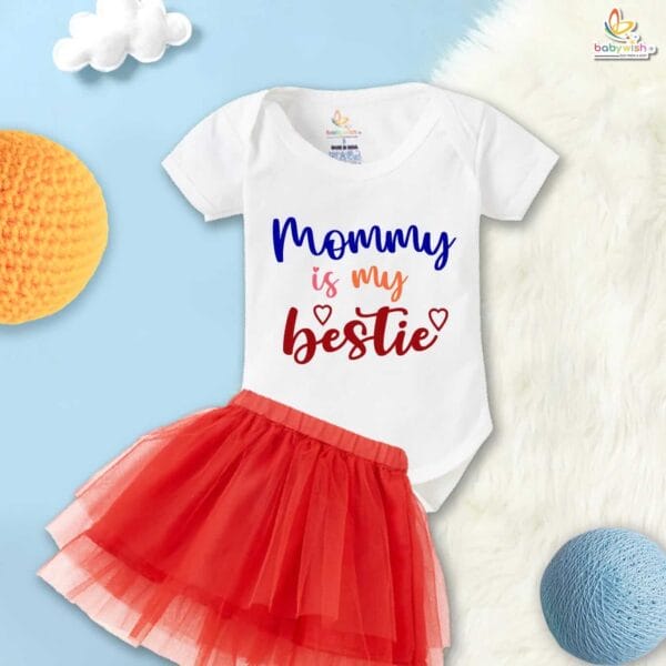 newborn girls tutu skirt romper Mother's Day print onesies bodysuits for baby 0 to 12 months - Image 3