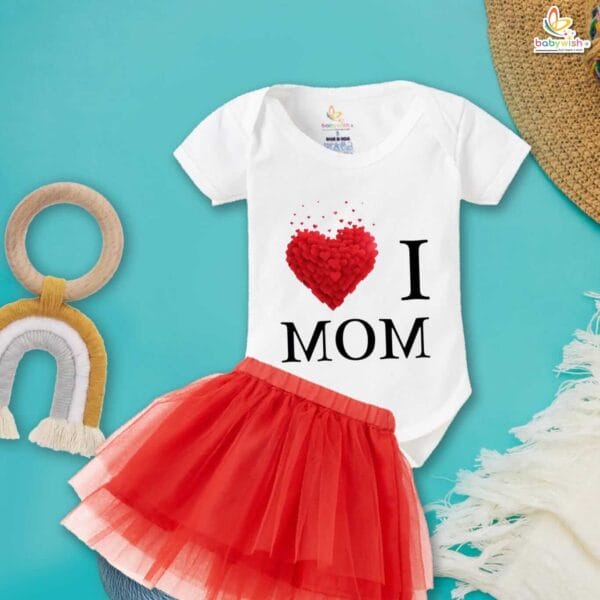 newborn girls tutu skirt romper Mother's Day print onesies bodysuits for baby 0 to 12 months - Image 3