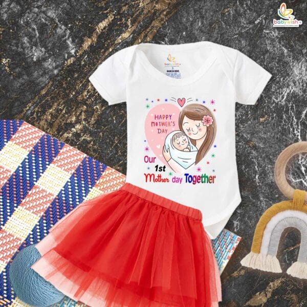 newborn girls tutu skirt romper Mother's Day print onesies bodysuits for baby 0 to 12 months - Image 3