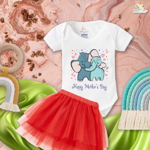 newborn girls tutu skirt romper Mother's Day print onesies bodysuits for baby 0 to 12 months - Image 3
