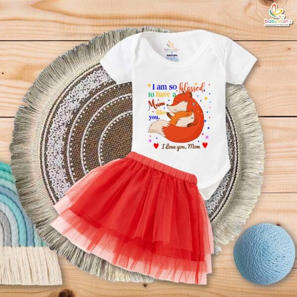 newborn girls tutu skirt romper Mother's Day print onesies bodysuits for baby 0 to 12 months - Image 3