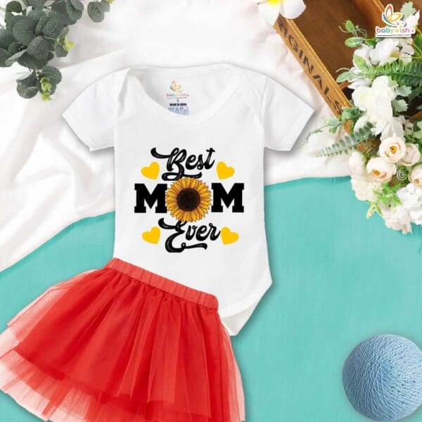 newborn girls tutu skirt romper Mother's Day print onesies bodysuits for baby 0 to 12 months - Image 3