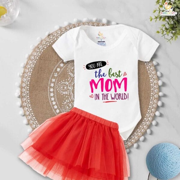 newborn girls tutu skirt romper Mother's Day print onesies bodysuits for baby 0 to 12 months - Image 3