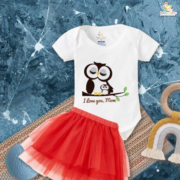 newborn girls tutu skirt romper Mother's Day print onesies bodysuits for baby 0 to 12 months - Image 3
