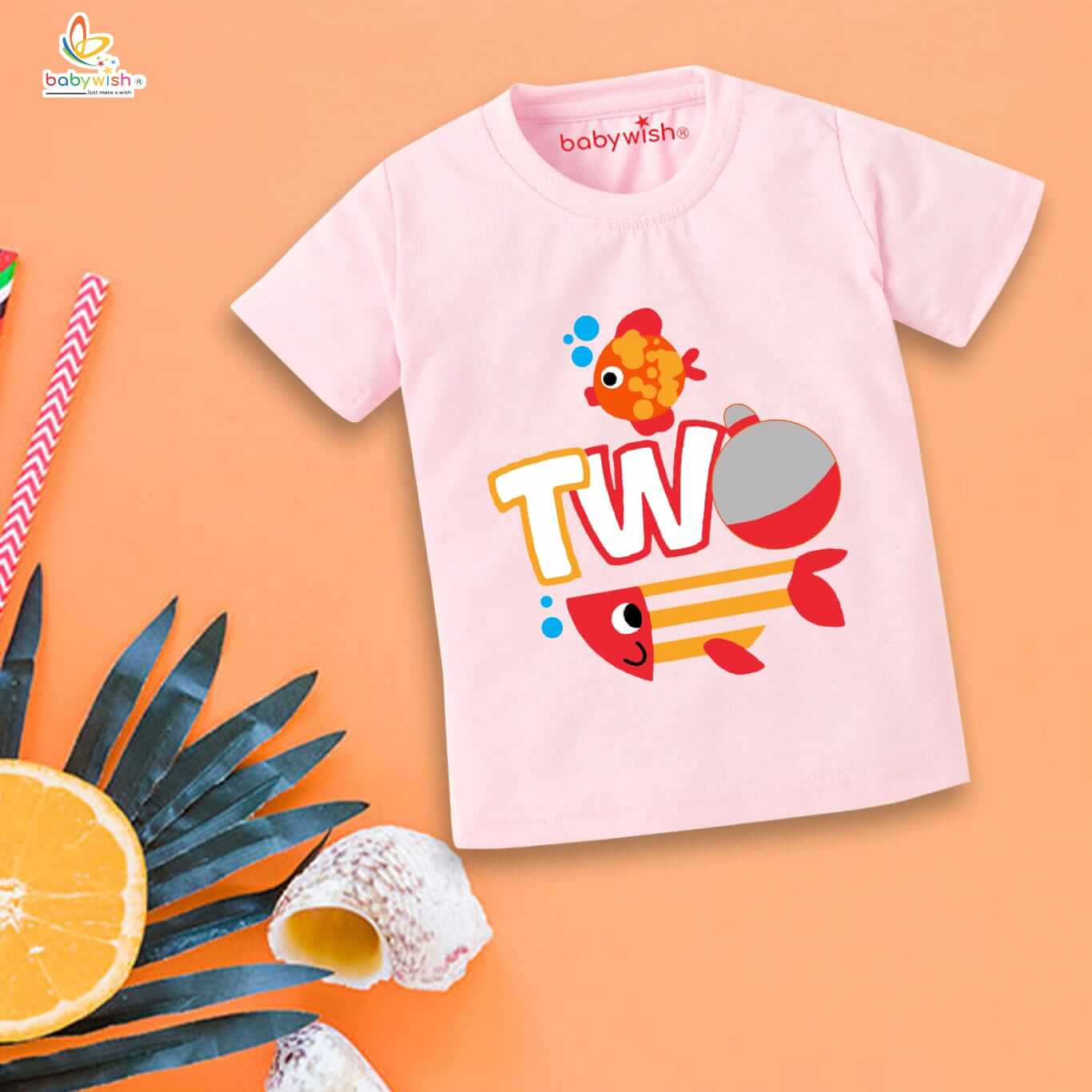 Two Year Birthday Unisex T-Shirt | Cute Half Sleeve Round Neck Topwear Tee for Kids | Comfortable Cotton Outfit for Baby Boys & Girls Birthday Dress & Daily Wear