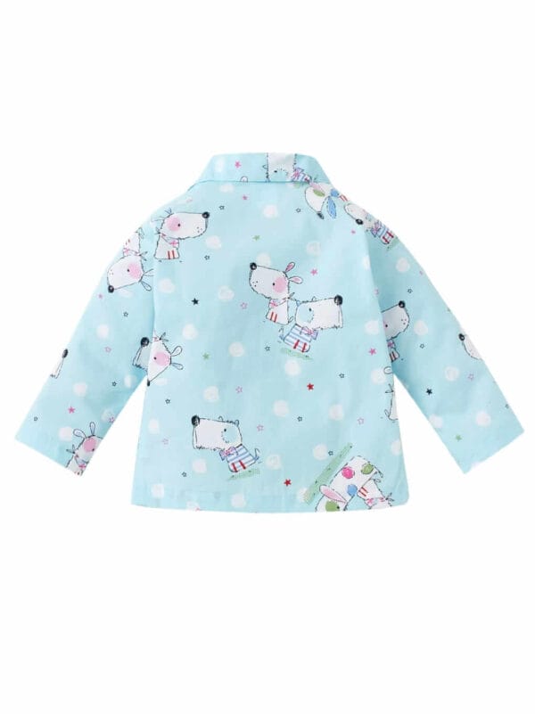 Kids Sleepsuit for Baby Boy’s and Girl’s Topwear and Pajamas Set Long Sleeve Sleepwear Baby Clothing Sets - Blue Cow Theme - Image 3