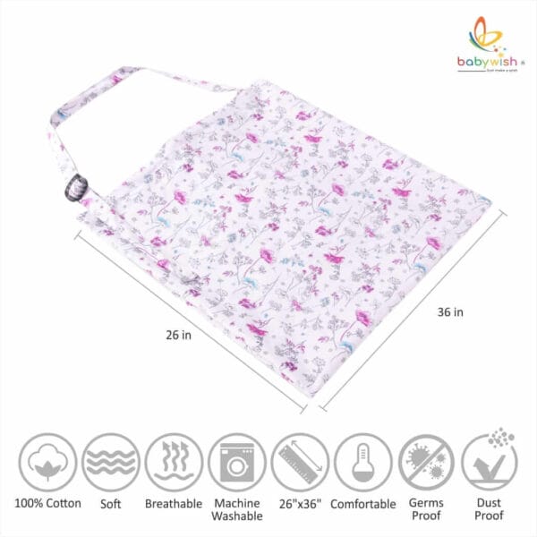 Nursing covers for Mother Breathable feeding cover for Breastfeeding 360° Coverage Protection Cover - Purple Water Lily - Image 2